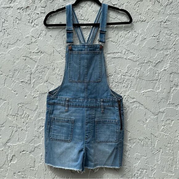 MADEWELL Denim Jeans Bib Overall Shortalls Womens Size XS - Picture 1 of 8